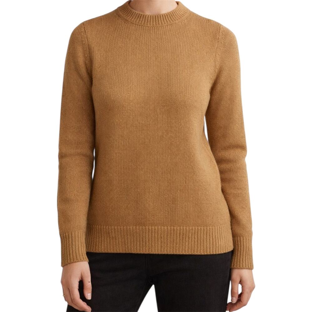 Celine Sweater 100% Cashmere Knit Pullover Long Sleeve Carmel Brown Small